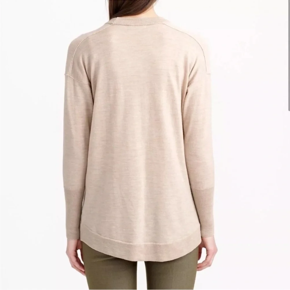 J. Crew Merino Wool High Low Hem Oversized Tunic‎ Sweater High Low Beige Size XS